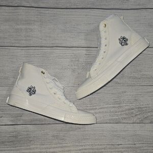 Darc Sport Canvas Suede High Top Sneakers Off White Size Women 6.5 / Men 5.5 NWT